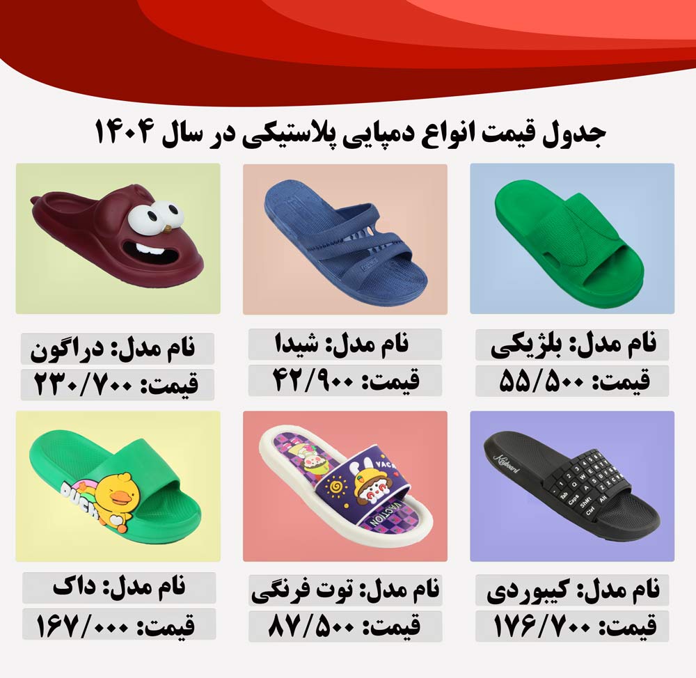انواع دمپایی پلاستیکی