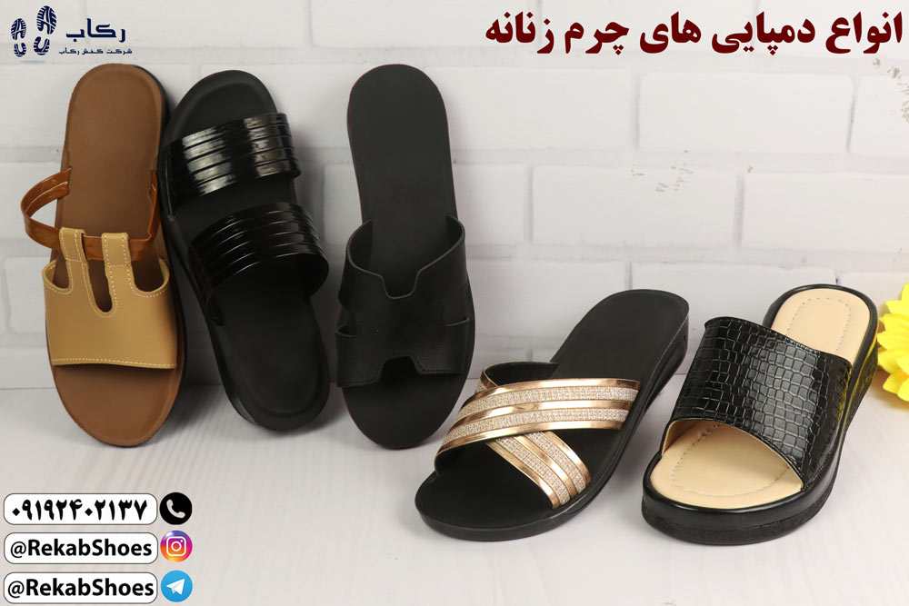خرید دمپایی چرم زنانه