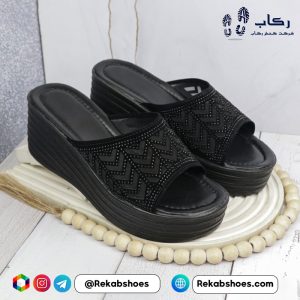 دمپایی مجلسی زنانه پاشنه دار مدل کد 1800 خشتی